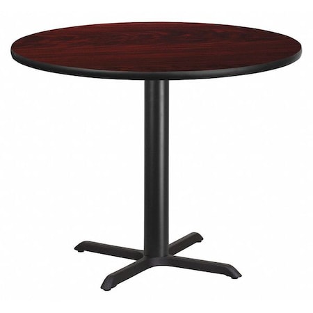 Flash Furniture Round Mahogany Laminate Table w/Rnd Base, 42", Laminate Top, Wood Grain XU-RD-42-MAHTB-T3333-GG