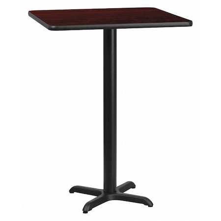 Flash Furniture Square Laminate Table, 24" W, 24" L, 43.125" H, Laminate Top, Wood Grain XU-MAHTB-2424-T2222B-GG