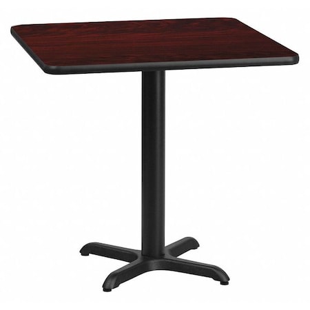Flash Furniture Square Laminate Table, Laminate Top, Wood Grain XU-MAHTB-2424-T2222-GG