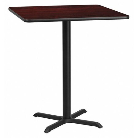 Flash Furniture Square Laminate Table, Laminate Top, Wood Grain XU-MAHTB-3636-T3030B-GG