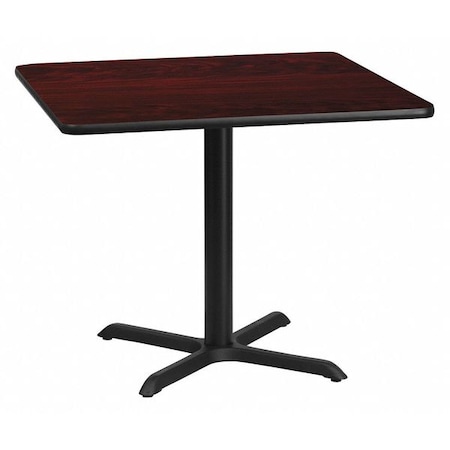 Flash Furniture Square Laminate Table, Laminate Top, Wood Grain XU-MAHTB-3636-T3030-GG