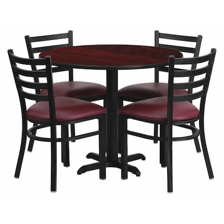 Flash Furniture Round Laminate Table, Laminate Top, Wood Grain HDBF1006-GG