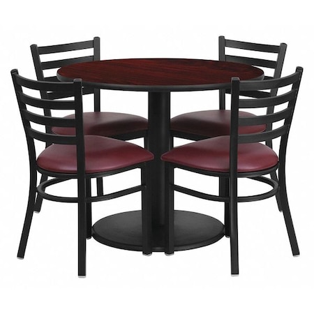 Flash Furniture Round Laminate Table, Laminate Top, Wood Grain RSRB1006-GG