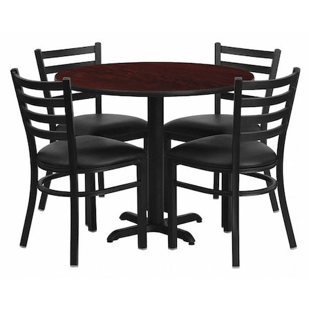 Flash Furniture Round Laminate Table, Laminate Top, Wood Grain HDBF1030-GG