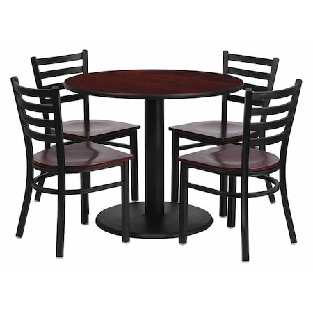 Flash Furniture Round Laminate Table, Laminate Top, Wood Grain MD-0004-GG