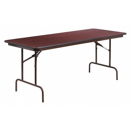 Flash Furniture Rectangle Folding Table, Laminate Top, Wood Grain YT-3072-MEL-WAL-GG