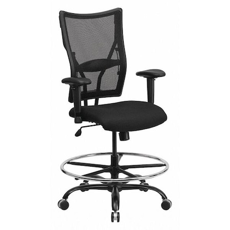 Flash Furniture Drafting Chair Mesh Draft Chair w/Adj. Arms, 400 lb., Bk, Adjustable Arms, 20" to 26" Height, Mesh WL-5029SYG-AD-GG