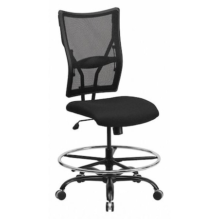 Flash Furniture Drafting Chair Mesh Draft Chair, 400 lb., Black, 20" to 26" Height, Mesh, Black WL-5029SYG-D-GG