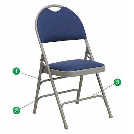Flash Furniture Fabric Folding Chair, Navy HA-MC705AF-3-NVY-GG