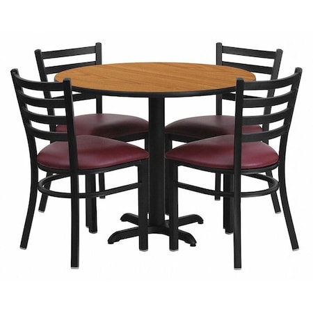 Flash Furniture Round Natural Laminate Table, 36" W, 36" L, 30" H, Laminate Top, Wood Grain HDBF1007-GG