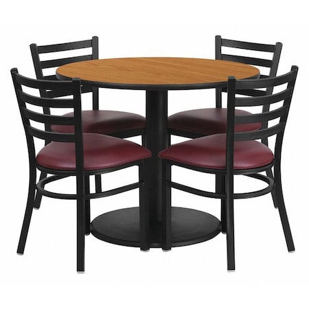 Flash Furniture Round Natural Laminate Table, 36" W, 36" L, 30" H, Laminate Top, Wood Grain RSRB1007-GG