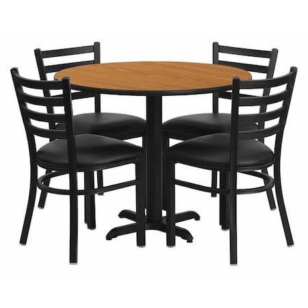 Flash Furniture Round Natural Laminate Table, Laminate Top, Wood Grain HDBF1031-GG