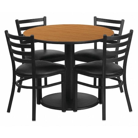 Flash Furniture Round Natural Laminate Table, 36" W, 36" L, 30" H, Laminate Top, Wood Grain RSRB1031-GG