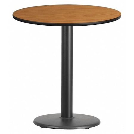 Flash Furniture Round Natural Laminate Table, Laminate Top, Wood Grain XU-RD-24-NATTB-TR18-GG