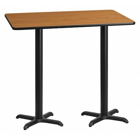 Flash Furniture Rectangle Natural Laminate Table, Laminate Top, Wood Grain XU-NATTB-3060-T2222B-GG
