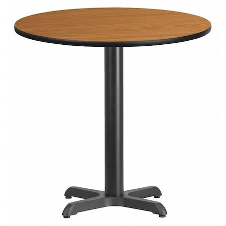 Flash Furniture Round Natural Laminate Table, Laminate Top, Wood Grain XU-RD-30-NATTB-T2222-GG