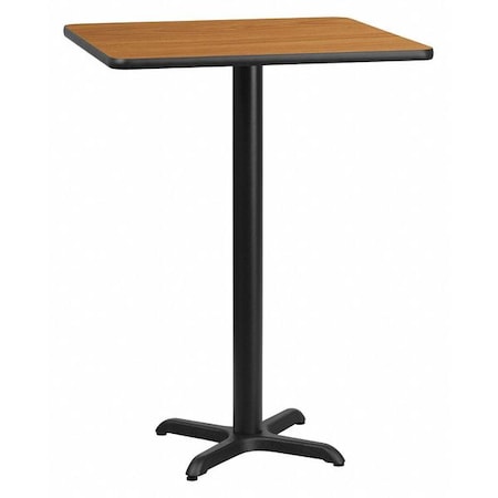 Flash Furniture Square Natural Laminate Table, Laminate Top, Wood Grain XU-NATTB-3030-T2222B-GG