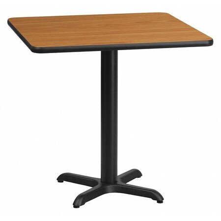 Flash Furniture Square Natural Laminate Table, 30" W, 30" L, 31.125" H, Laminate Top, Wood Grain XU-NATTB-3030-T2222-GG