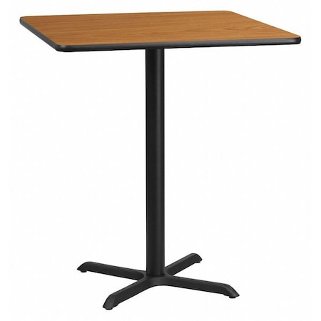 Flash Furniture Square Natural Laminate Table, Laminate Top, Wood Grain XU-NATTB-3636-T3030B-GG