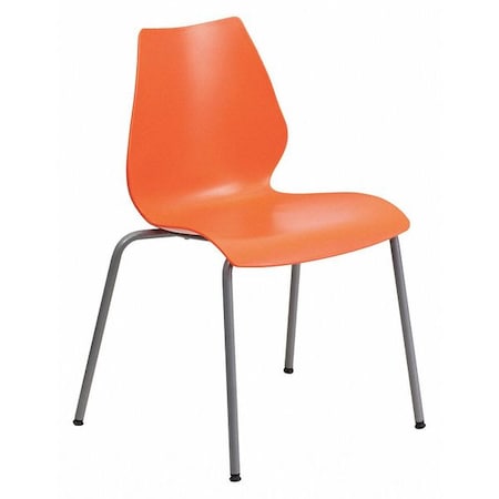 Flash Furniture Plastic Stack Chair, Orange RUT-288-ORANGE-GG