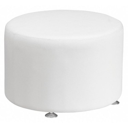 Flash Furniture Ottoman, 24" x 16-1/2", Upholstery Color: White ZB-803-RD-24-WH-GG