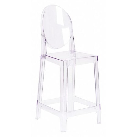 Flash Furniture Revna Ghost Counter Stool with Oval Back in Revna Transparent Crystal OW-GHOSTBACK-24-GG
