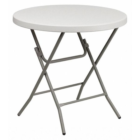 Flash Furniture Round Folding Table, Plastic Top, White RB-32R-GW-GG