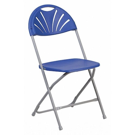 Flash Furniture Folding Chair, Plastic, Fan Back, Blue LE-L-4-BL-GG