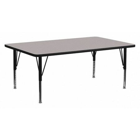 Flash Furniture Rectangle Activity Table, 30" W, 72" L, 25.25" H, Laminate, Grey XU-A3072-REC-GY-H-P-GG