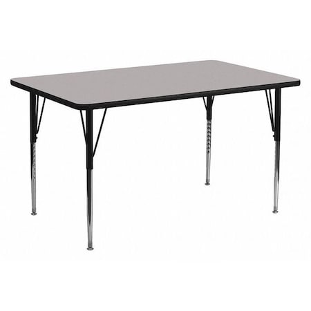 Flash Furniture Rectangle Activity Table, Chrome, Laminate, Particleboard, Steel, Grey XU-A3072-REC-GY-T-A-GG