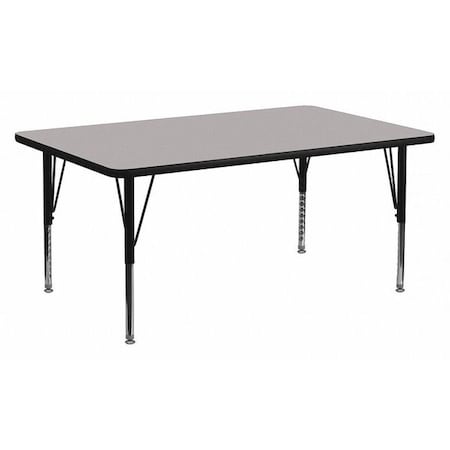 Flash Furniture Rectangle Activity Table, Chrome, Laminate, Particleboard, Steel, Grey XU-A3072-REC-GY-T-P-GG