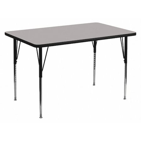 Flash Furniture Rectangle Activity Table, Chrome, Laminate, Particleboard, Steel, Grey XU-A3048-REC-GY-T-A-GG