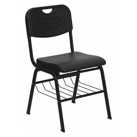Flash Furniture Hercules Chair, 16-1/4 in W 20-1/2" L 29-1/2" H, Plastic Seat RUT-GK01-BK-BAS-GG