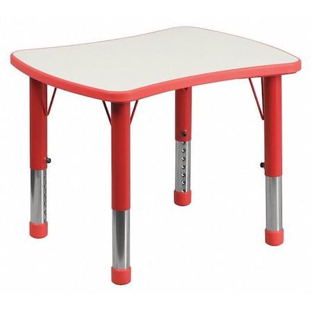 Flash Furniture Rectangle Activity Table, Plastic, Steel, Red YU-YCY-098-RECT-TBL-RED-GG