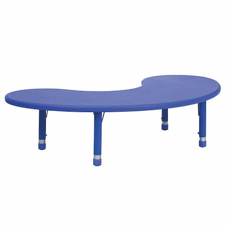 Flash Furniture Kidney Activity Table, Plastic, Steel, Blue YU-YCX-004-2-MOON-TBL-BLUE-GG