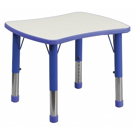 Flash Furniture Rectangle Preschool Table, Bl, 21.875" W x 26.625" L, Plastic, Steel, Blue YU-YCY-098-RECT-TBL-BLUE-GG