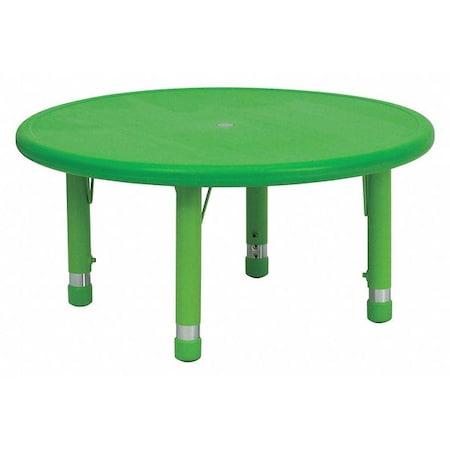 Flash Furniture Round Activity Table, Plastic, Steel, Green YU-YCX-007-2-ROUND-TBL-GREEN-GG