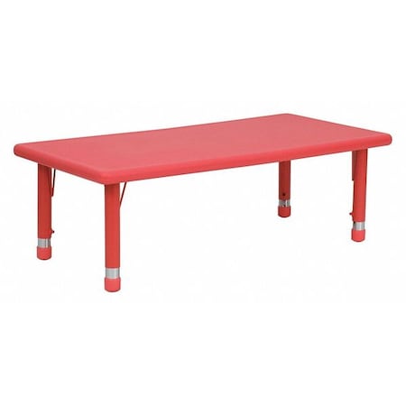 Flash Furniture Rectangle Activity Table, Plastic, Steel, Red YU-YCX-001-2-RECT-TBL-RED-GG
