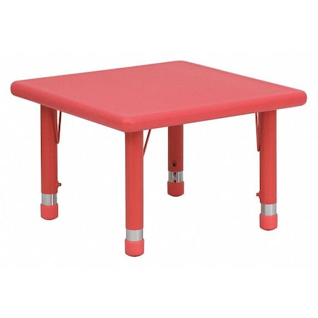Flash Furniture Square Activity Table, Plastic, Steel, Red YU-YCX-002-2-SQR-TBL-RED-GG
