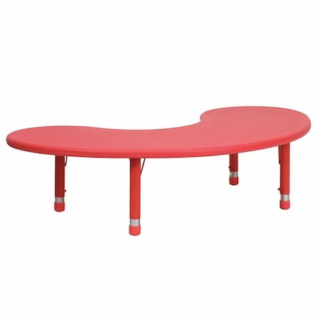 Flash Furniture Kidney Activity Table, Plastic, Steel, Red YU-YCX-004-2-MOON-TBL-RED-GG