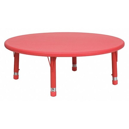 Flash Furniture Round Activity Table, Plastic, Steel, Red YU-YCX-005-2-ROUND-TBL-RED-GG