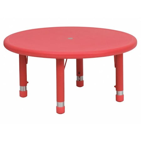 Flash Furniture Round Activity Table, Plastic, Steel, Red YU-YCX-007-2-ROUND-TBL-RED-GG