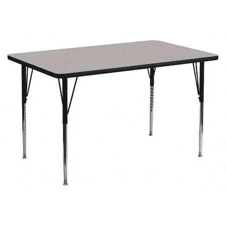 Flash Furniture Rectangle Activity Table, 24 W, 48 L, 30.125 H, Chrome, Laminate, Particleboard, Steel, Grey XU-A2448-REC-GY-T-A-GG