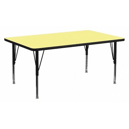 Flash Furniture XU-A3072-REC-YEL-T-P-GG Rectangular Activity Table - 72L x 30W, Laminate Top, Yellow