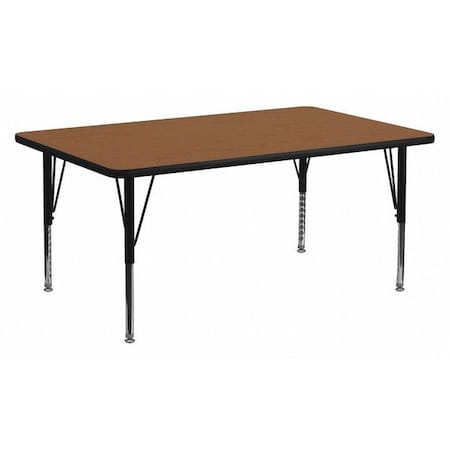 Flash Furniture Rectangle Activity Table, 24" W, 60" L, 25.25" H, Laminate, Wood Grain XU-A2460-REC-OAK-H-P-GG