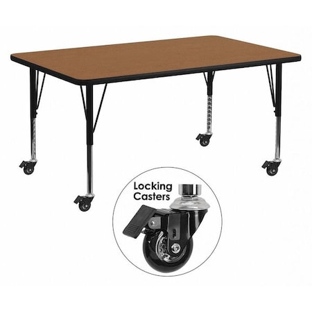 Flash Furniture Rectangle Activity Table, Laminate, Wood Grain XU-A3072-REC-OAK-T-P-CAS-GG