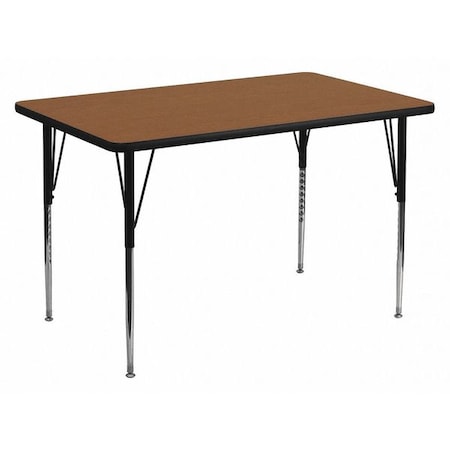 Flash Furniture Rectangle Activity Table, 36" W, 72" L, 30.25" H, Laminate, Wood Grain XU-A3672-REC-OAK-H-A-GG