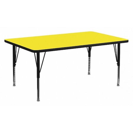 Flash Furniture Rectangle Activity Table, Laminate, Yellow XU-A2460-REC-YEL-H-P-GG
