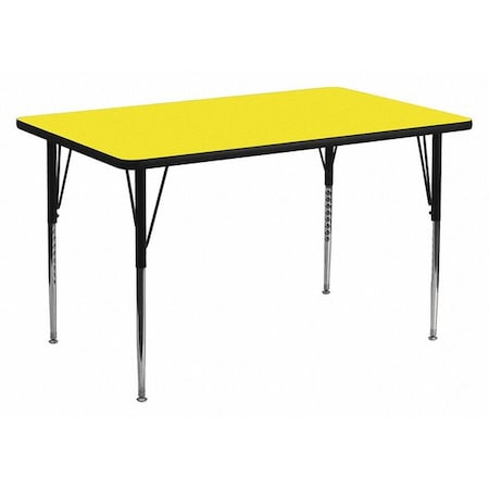 Flash Furniture Rectangle Activity Table, Laminate, Yellow XU-A3060-REC-YEL-H-A-GG