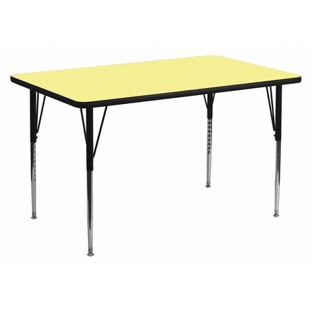 Flash Furniture Rectangle Activity Table, 30" W, 60" L, 30.125" H, Laminate, Yellow XU-A3060-REC-YEL-T-A-GG